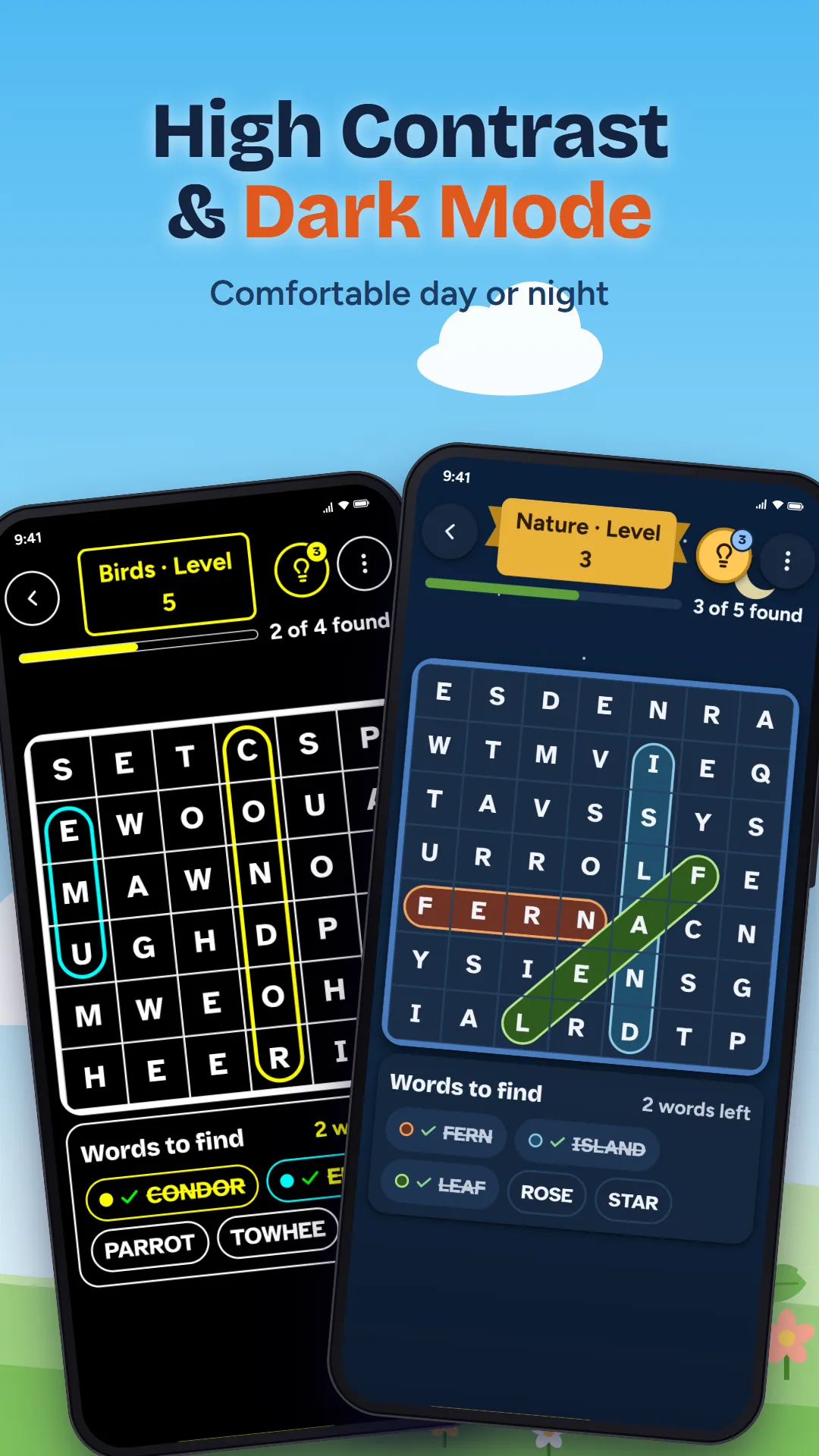 High contrast and dark mode
